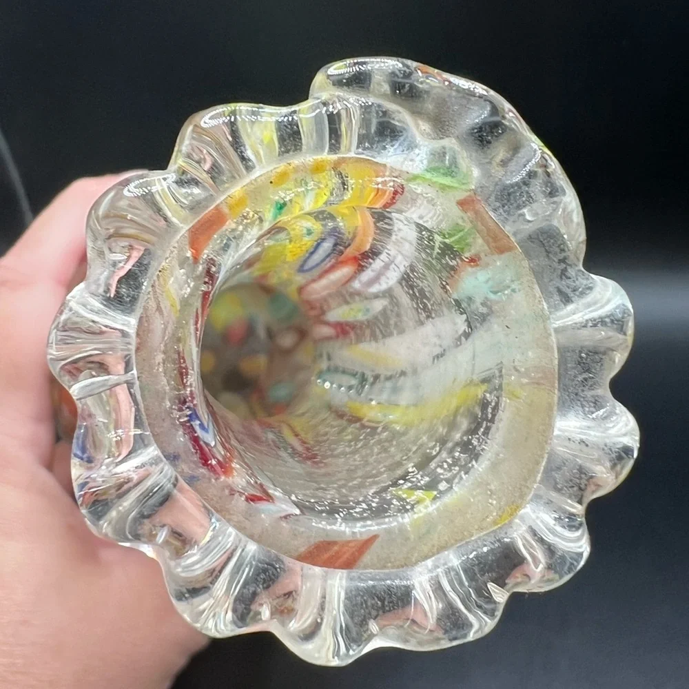 Murano glass millefiori vase or decanter
